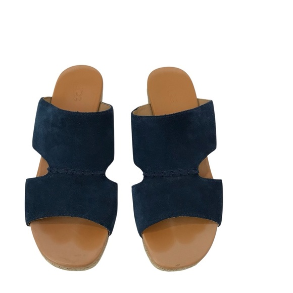 UGG Sandal Suede Espadrilles Wedge Eirene Blue Women’s US 6 Slip On Shoe - Picture 5 of 6